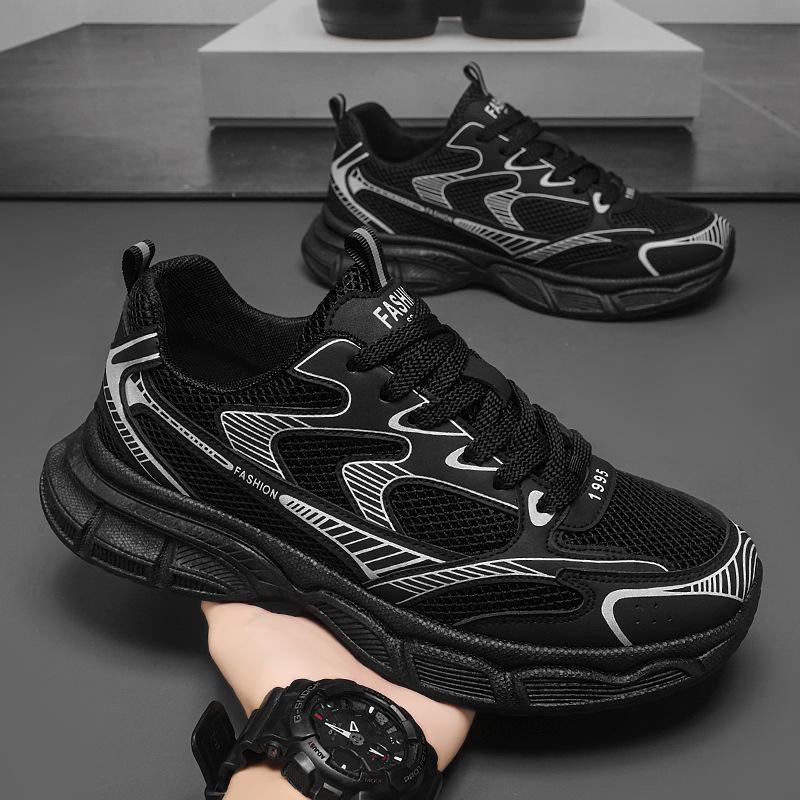 Men's  Mesh Sneakers Fashion Chunky Sole Breathable Non-slip Casual Sports Shoes
