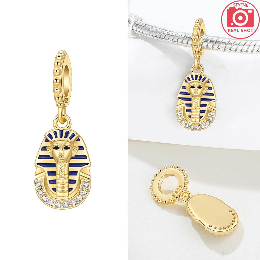 Gold Series Original Copper Sleeping Cat Cute Moon Grape Cherry Star Moon Pendant Beads Fit Bracelet Women Jewelry Gift Diy