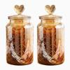Stained Glass Jar Grain Dispenser Love Glass Bottle Household Transparent Sealed Kitchen Food Storage Jar Pickle Jar with Lid