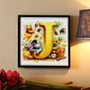 DIY Diamond Painting Round Diamond The Letters "J" In Vini and Eeyore Full Diamond Mosaic Home Decoration Painting Cross Stitch Kit