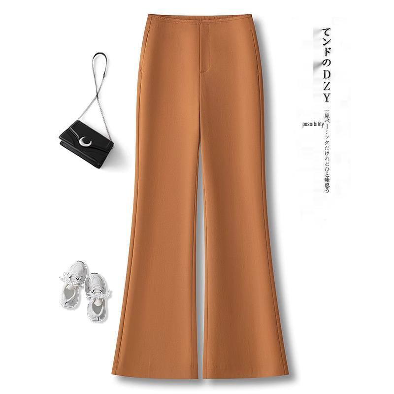 

Женские зауженные брюки клёш с высокой посадкой, слим-эффектом, оранжевые - Коллекция Весна 2025 26 (85-95 lbs) оранжевый