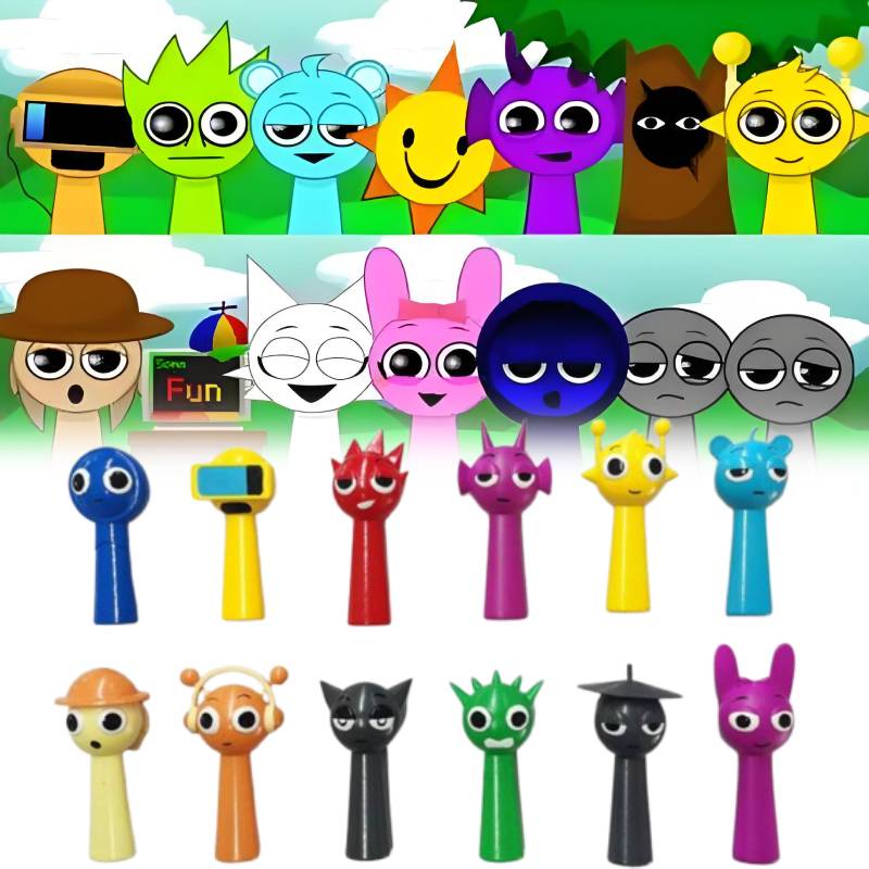 Figure Action Sprunki Model Toys Kids Gift Game Peripheral Cake Decorations