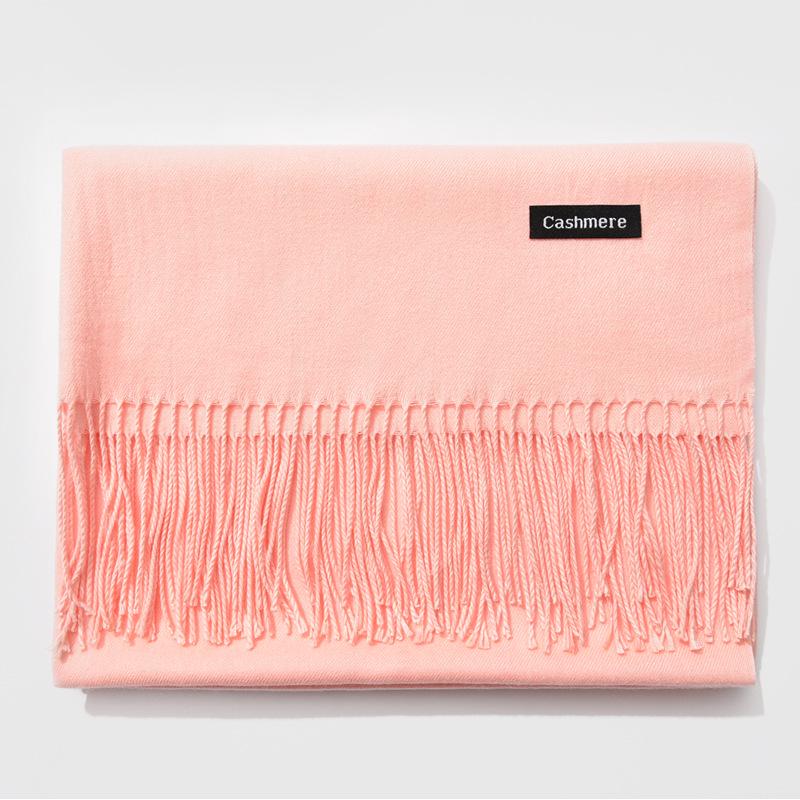 2024 Autumn/Winter Women's Solid Color Faux Cashmere Shawl & Snood Scarf Set