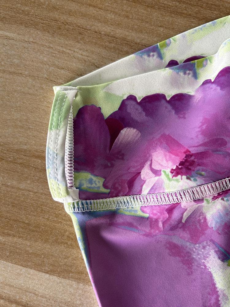 Leggings de sport légers à séchage rapide et protection solaire pour filles - Imprimé printemps/été pour la danse et le yoga.