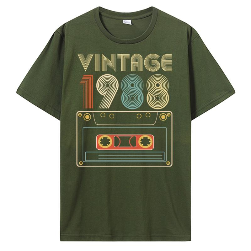 New Men T-shirt Vintage 1985 1986 1987 1988 1989 Tshirt Women T Shirt Men Cotton Tees Hip Hop Harajuku Streetwear