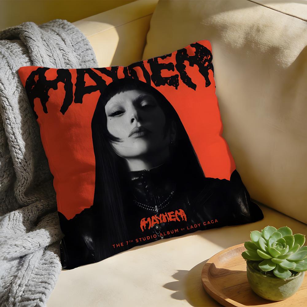 Cushion Cover Singer LLady Gaga Mayhem Washed Linen Soft Breathable Decorative Case For Sofa Home Pillow cover