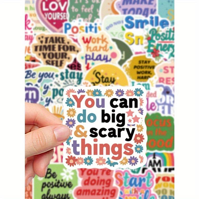 50pcs Positive Affirmation Colorful Graffiti Stickers Waterproof PVC Material Personalized Gift Decoration Water Cup Scrapbook