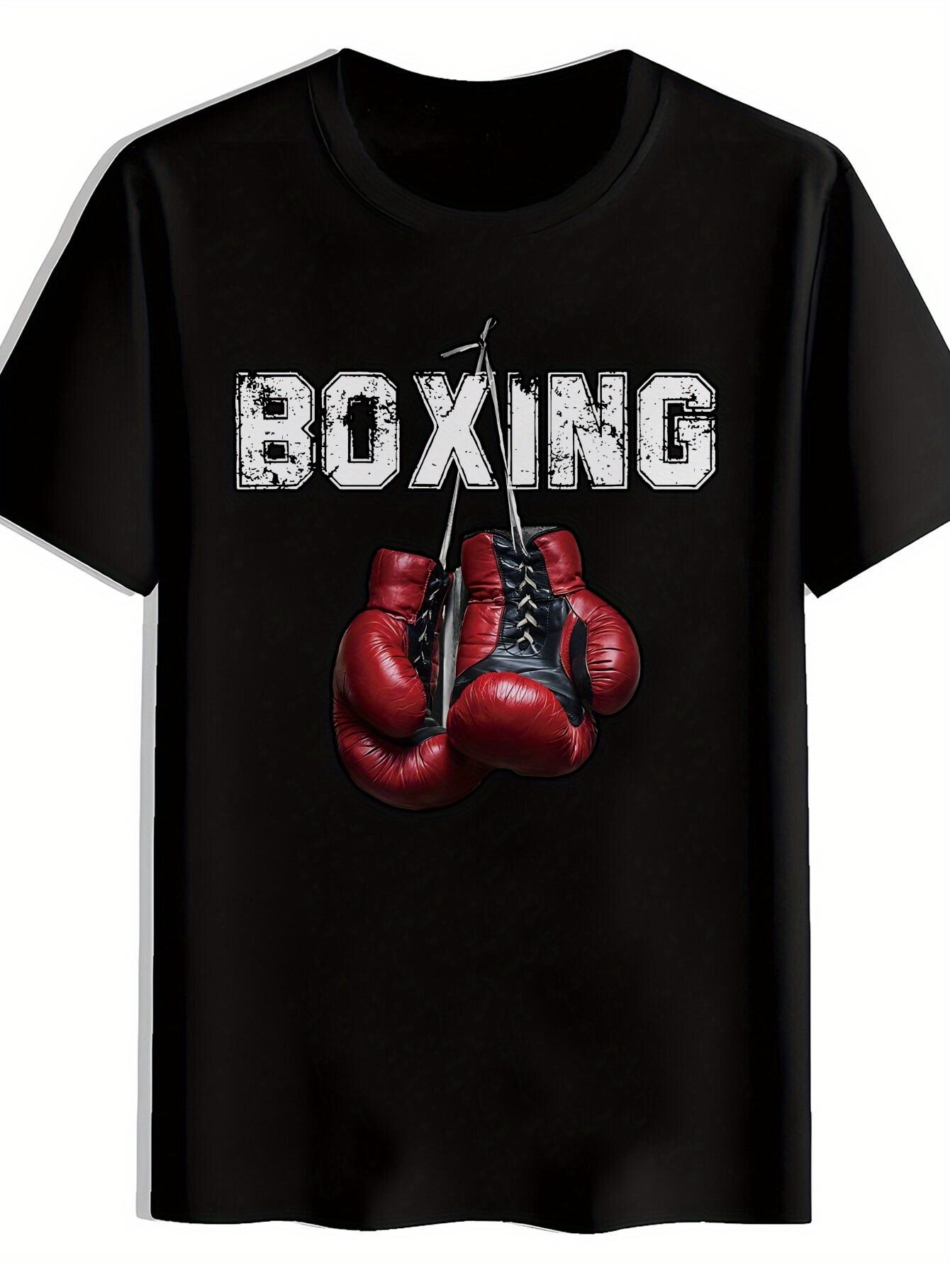 Boxing Graphic T-shirt - Inspirational  BOXING  Print with Red Gloves S