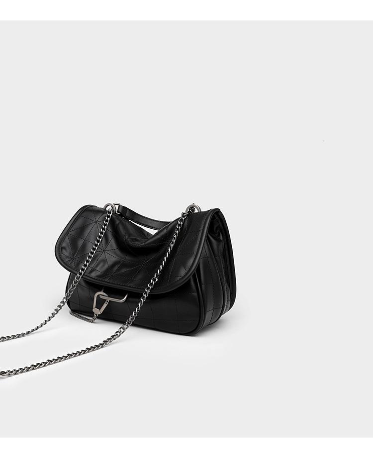 2026 Summer Rock Black Large Capacity Women's Hobo Chain Bag - Single Shoulder Crossbody & Small Square Design
