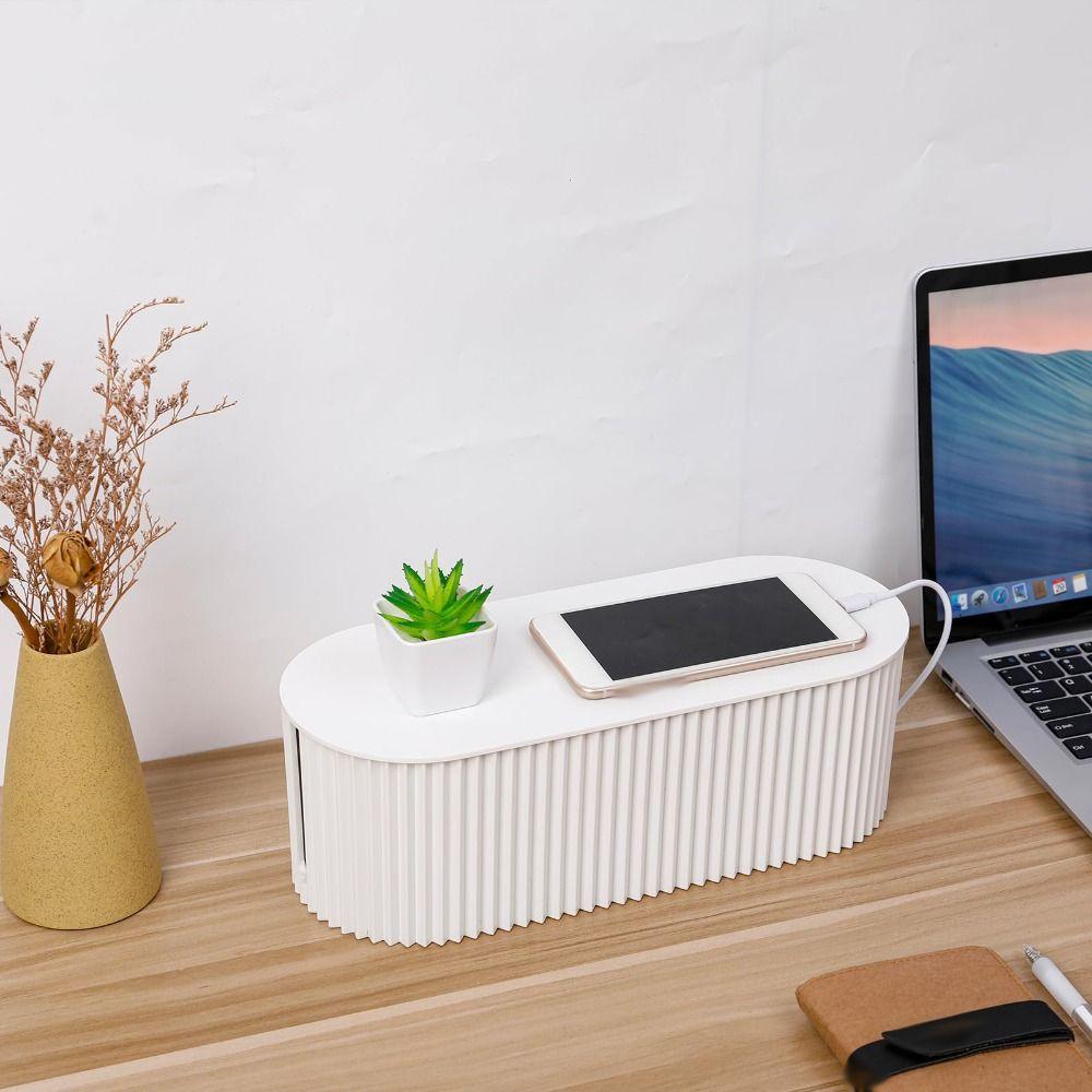 Plastic Power Line Storage Case Dustproof Wire Storage Box WiFi Router Socket Storage Box  Office