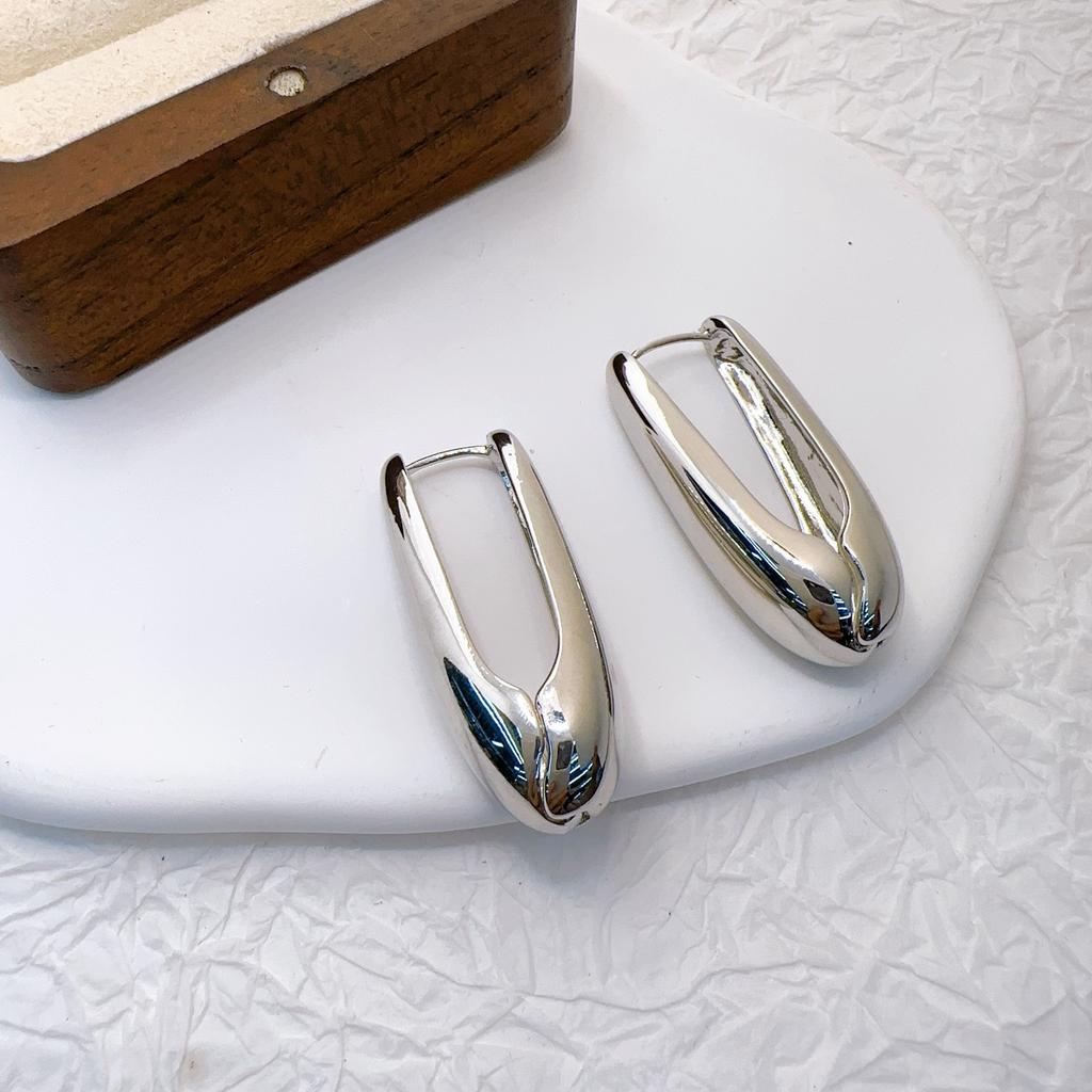 Copper Metal Hoop Earrings for Women Simple Design Exquisite Young Girl Gift Wedding Accessories Beautiful Jewelry