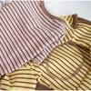 Soft Four-Legged Dog Pajamas Long Sleeves Striped Dog Base Shirt Pet Casual Wear  Belly Protection