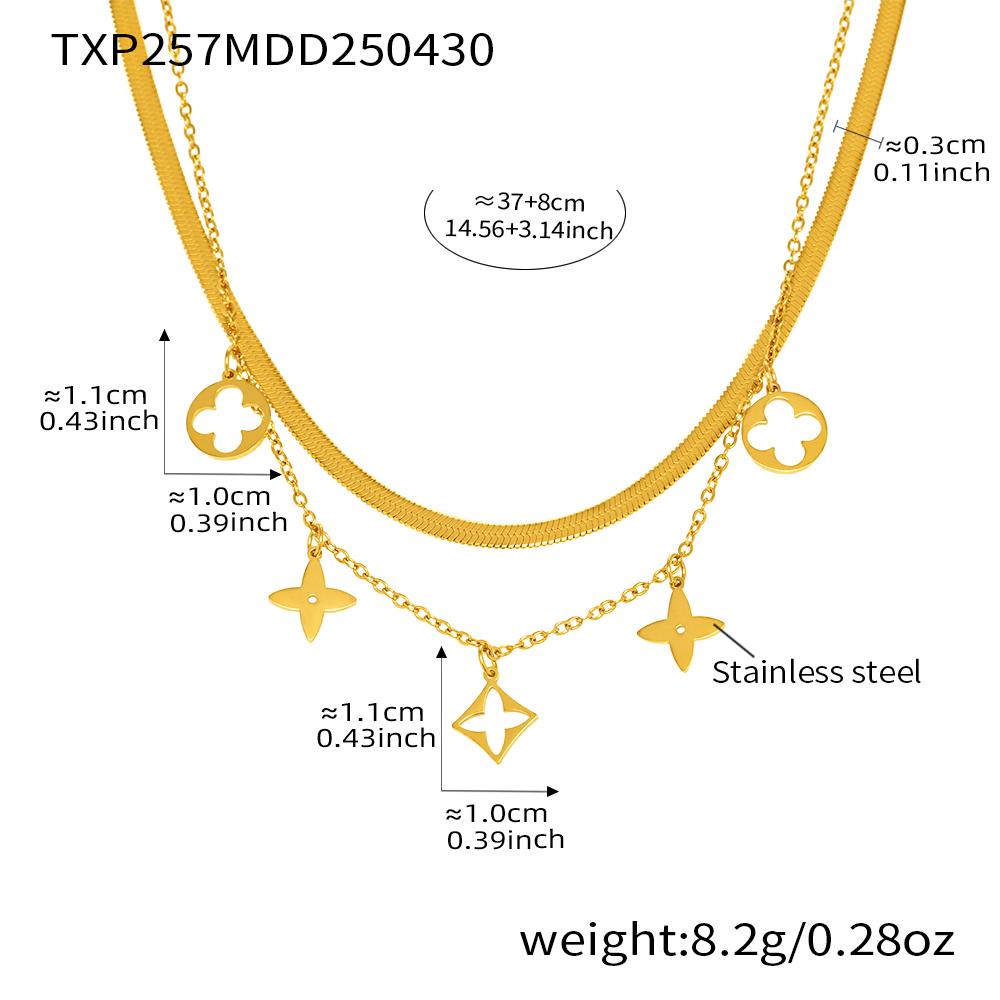 316L Stainless Steel Necklace Matching Bracelet Anklet For Women 18k Gold Plated Two-layer Charm Necklaces Bracelets Ankle Chain