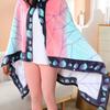 Demon Slayer Blanket Plaid Anime Kimetsu No Yaiba Cosplay Prop Tanjirou Custom Women Pajamas Shinobu Adult Bathrobe Shawl Gown Kid Friendly