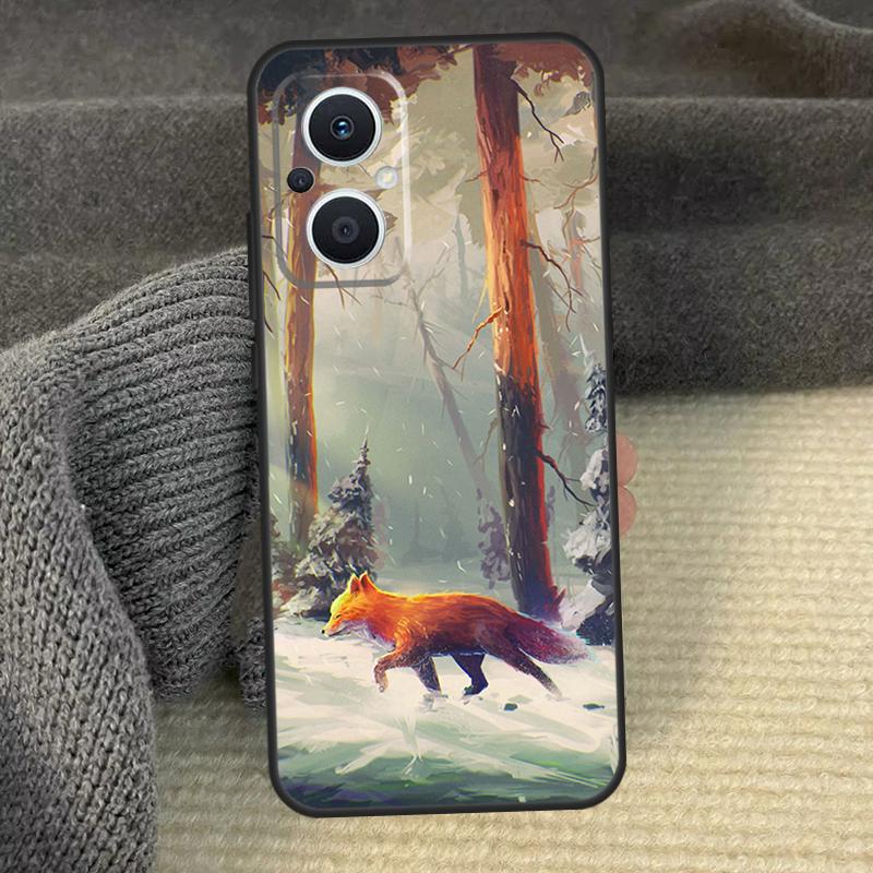 Watercolor Painting The Fox Phone Case For OPPO Reno 12F 12 13 F 11 8T 7 8 10 Pro OPPO Find X5 Lite X3 X6 X8 Pro Cover