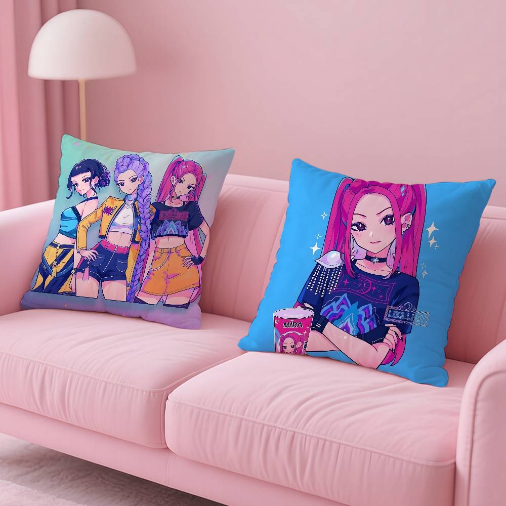 KPopS D-Dämonenjäger Kissenbezug Muster Bedruckter Kissenbezug für Wohnzimmer Sofa Kissenbezug & Schlafzimmerdeko