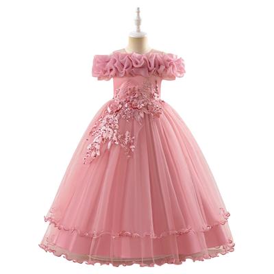 Bloemenmeisjes Prinsessenjurk voor Bruiloften Zomer Kinderen Formele Strik Lange Jurk voor School Avondfeest Kinderjurken ALP-0031