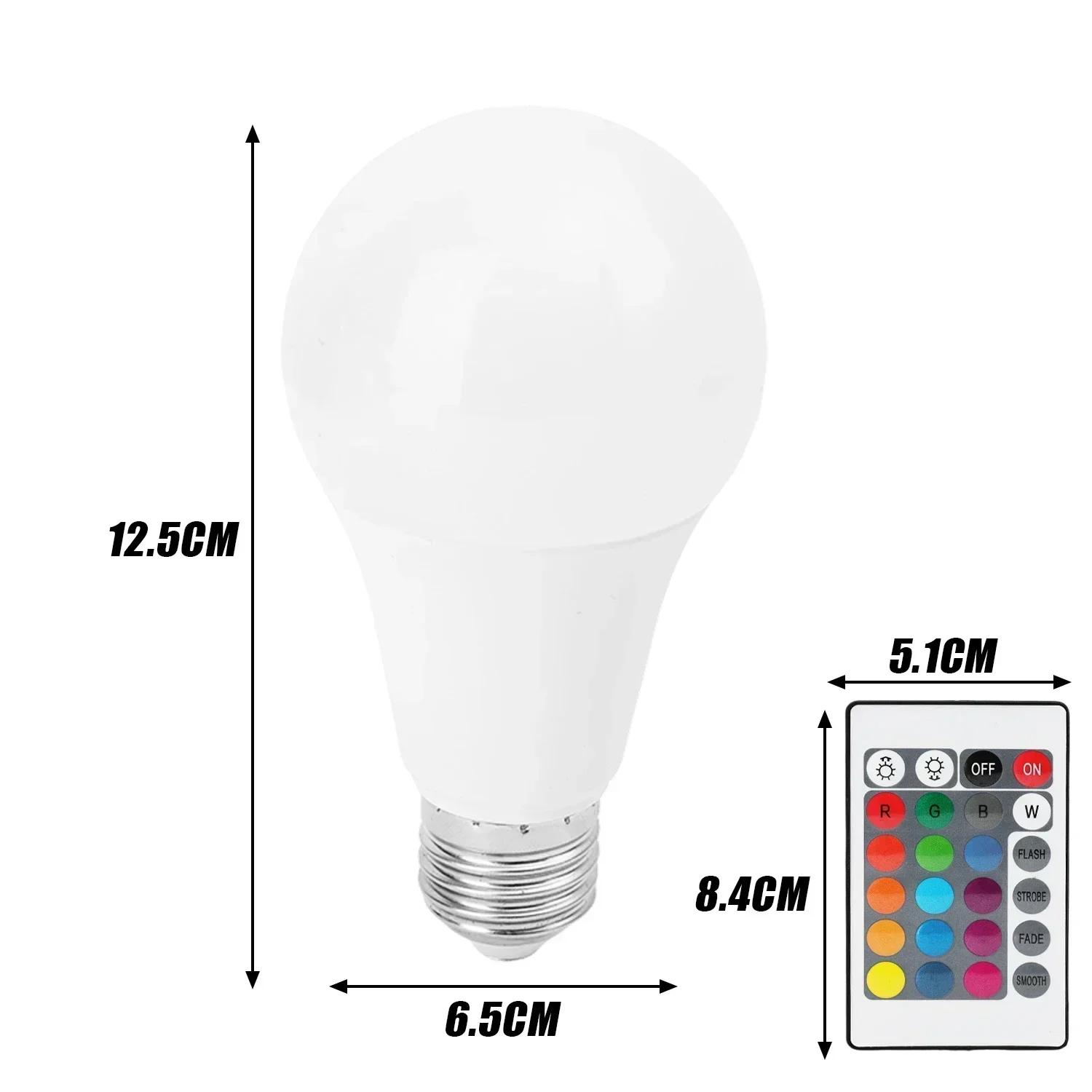 

Пульт ДУ с 24 кнопками, умная лампа, атмосферный свет, 16 цветов, RGB-лампа, светодиодная многоцветная лампа, бытовое освещение, диммируемая, E27, 220 В 1PCS