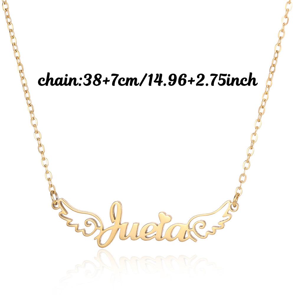 Angel Wings DIY Personalized Name Necklace For Women Stainless Steel Custom Elegant Exquisite Girls Birthday Jewelry Best Gift