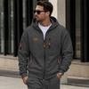 Men's Long Sleeve Lined Zip Up Hoodie with Multiple Pockets for Casual Everyday Wear