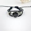 Luminous Sun & Moon Time Gem Unisex Vintage Leather & Beaded Bracelet