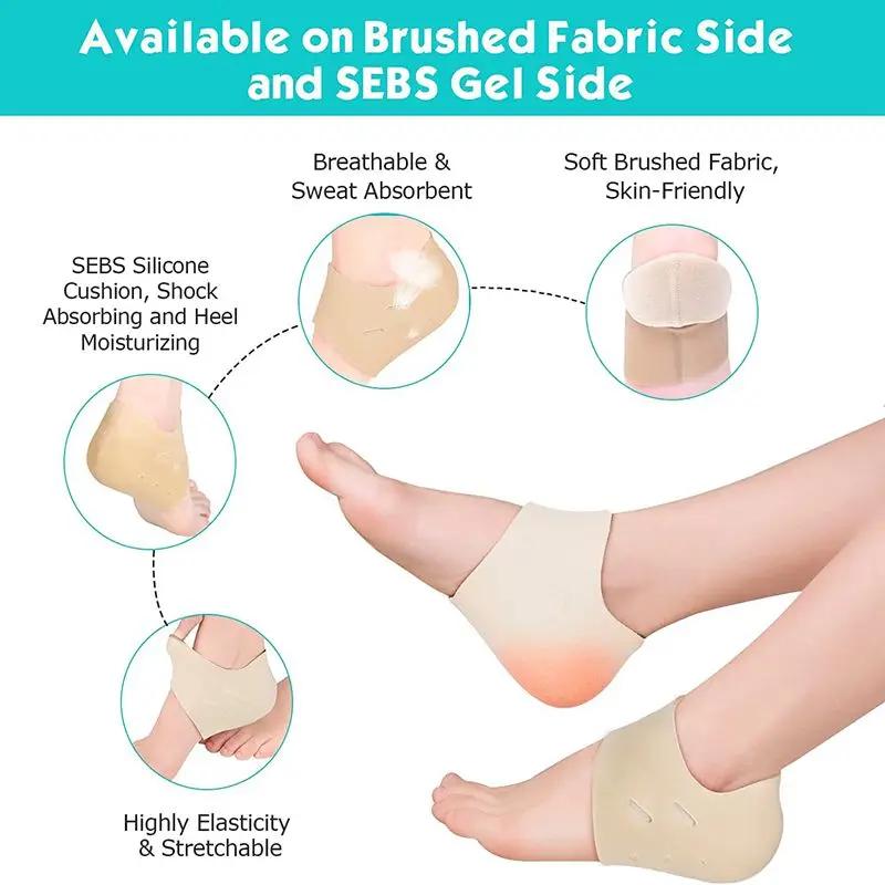 1Pair Silicone Heel Protector Gel Stockings Heel Spur Pads for Plantar Fasciitis Relief Shock Absorbing Insoles for Feet