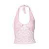 Shemoda Fashion Ins Style Sexy Cutout Backless Lace V-neck Patchwork Decorative Flower Halterneck Vest Tops Women's Clothing