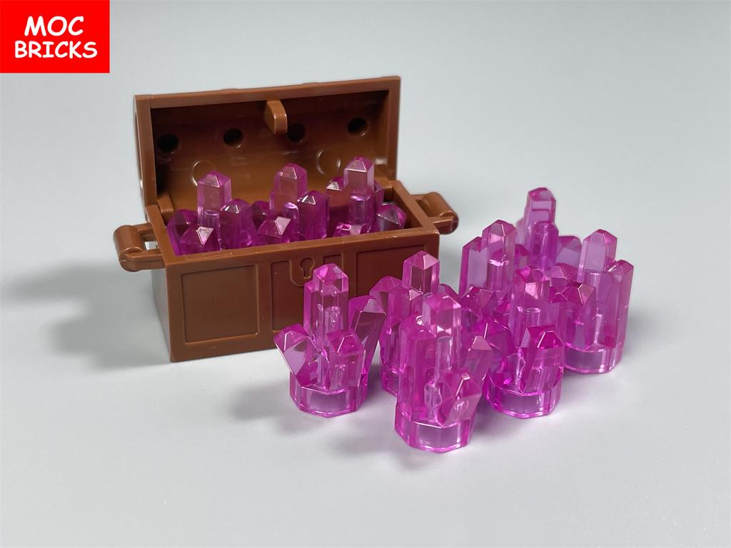 MOC Bricks Treasure Box Ore Trans Gem Precious Crystal Stone Building Blocks Educational Assembled Parts Toys For Kids Gift