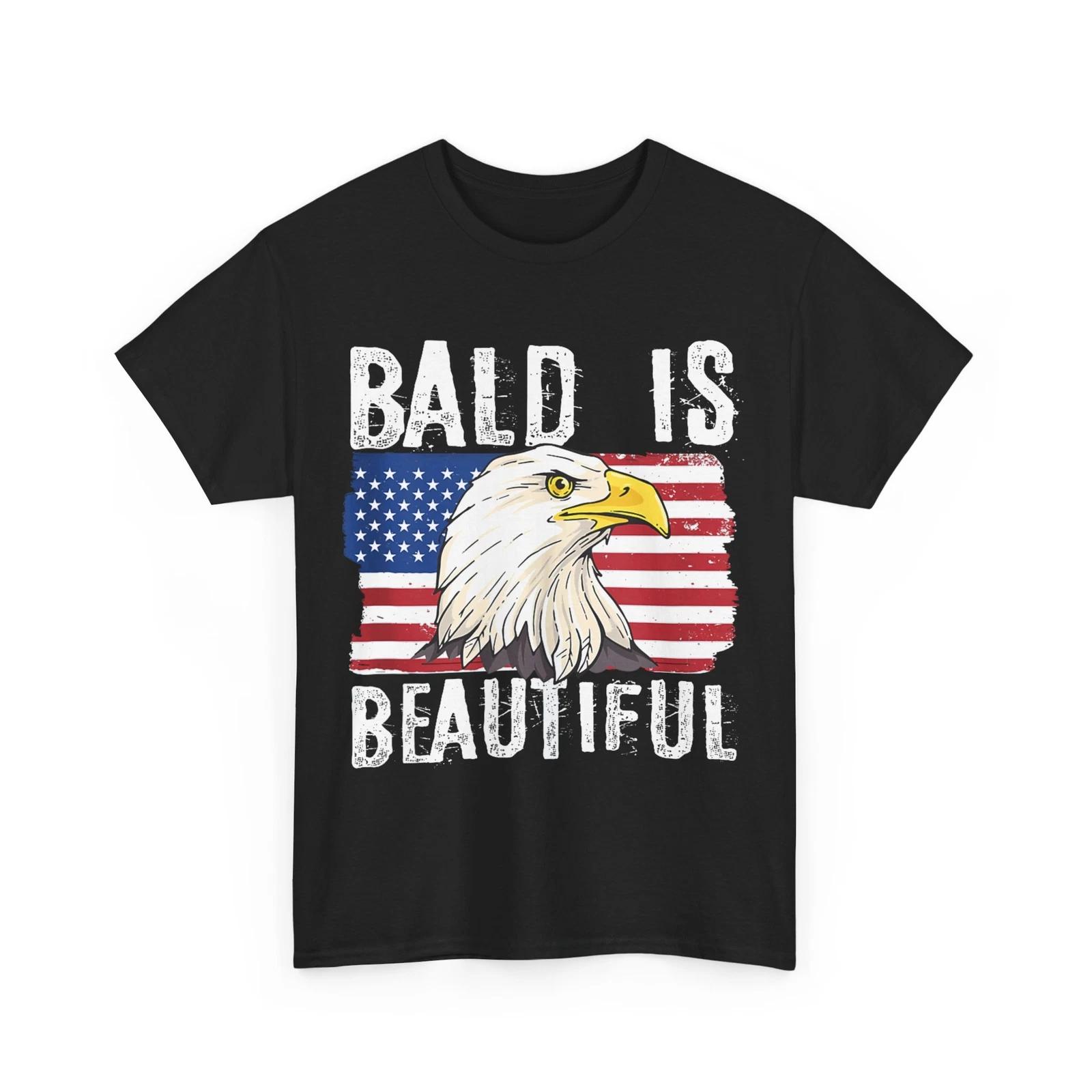 Bald Is Beautiful 4th of July Independence Day Bald Eagle T shirt M