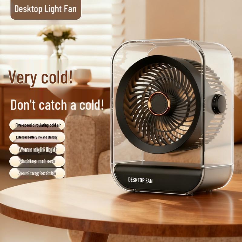 

Silent USB Desktop Fan for Home, Office, Bedroom, Student Dorm - Circulation & Rechargeable Regular чорний