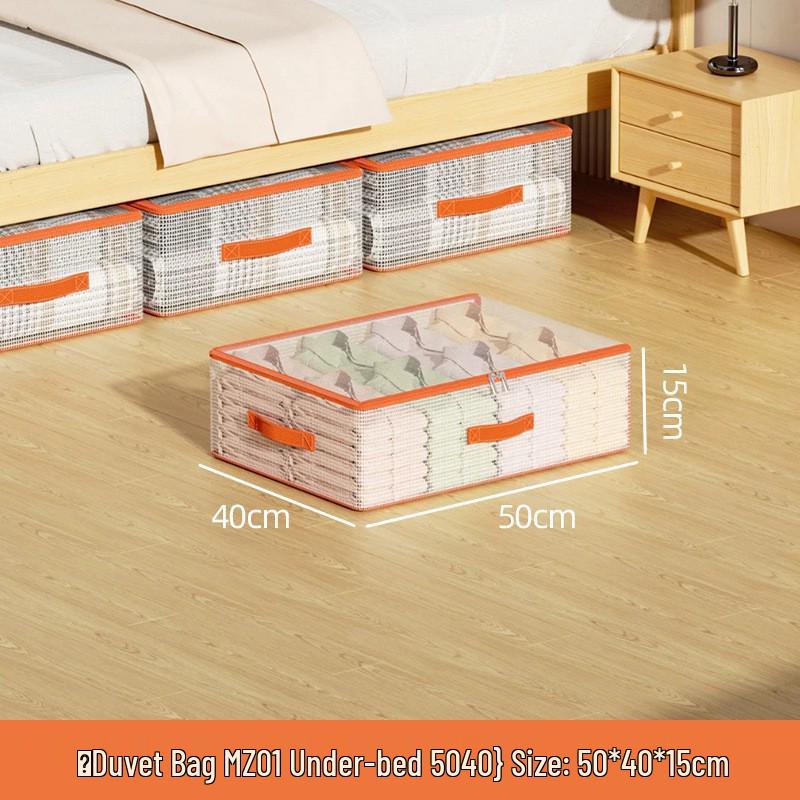 Large Capacity Transparent Quilt Storage Bag - Dustproof & Moistureproof Organizer for Bedroom & Dormitory.