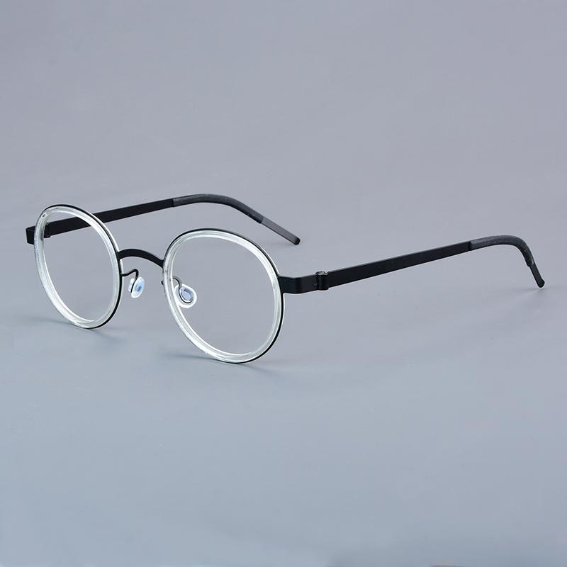 Denmark Brand 1011 Round Glasses Frame Men Women Titanium Acetate Ultralight Eyeglasses Fashion Vintage Screwless Eyewear Optic