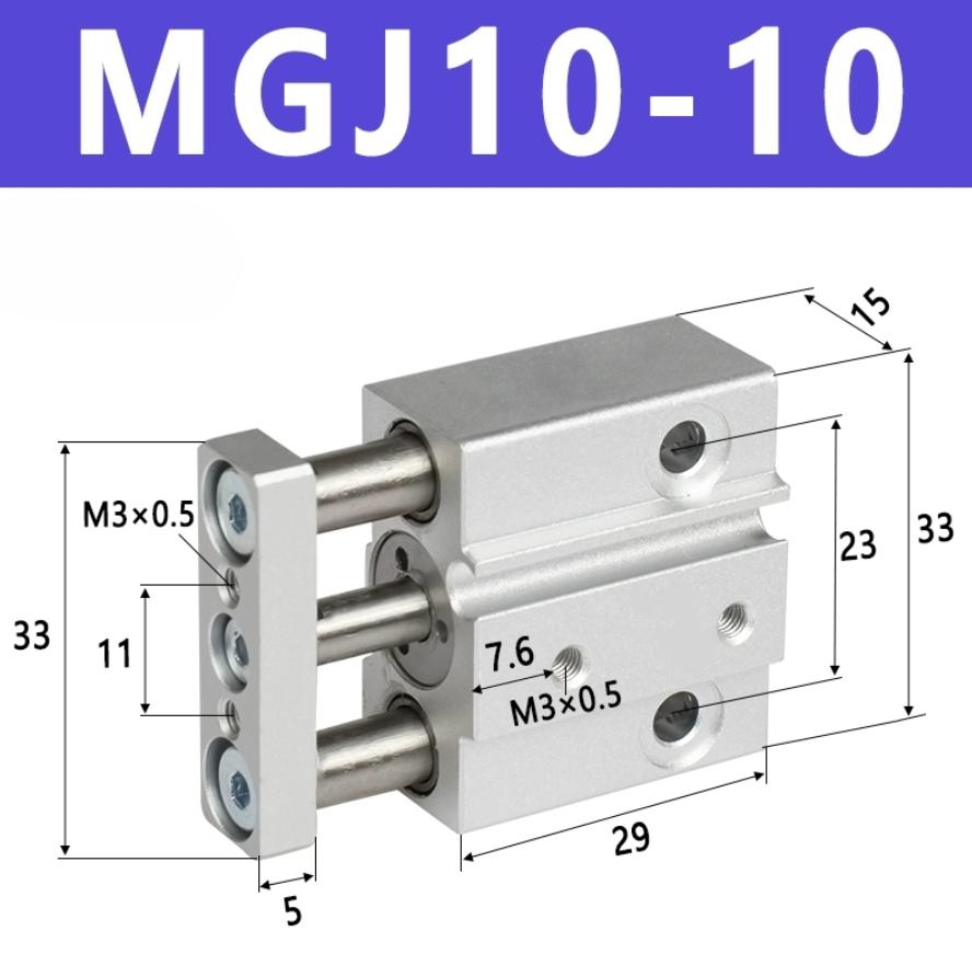 SMC Micro Guide Rod Cylinder MGJ/TCM6/MGJ-10-5 MGJ-10-15-20-25-30-40 Small Three-rod Cylinder