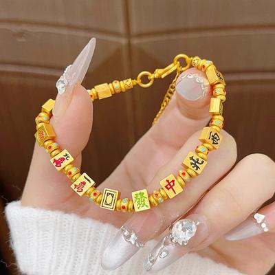 Smaltovaný mahjongový náramek štěstí Nový čínský niche high-end náramek Lehký luxusní temperament Všestranné personalizované šperky