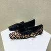 Scarpe Basse da Donna Moda Punta Tonda Stampa Leopardo Scarpe Casual da Donna Traspiranti Slip-on Outdoor Morbide Scarpe Mary Jane Zapatos