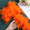 DIY 2Yards Natural Fluffy Turkey Feather Boa Trim Orange 38-40Gram for Wedding Party Clothing Plumes Shawl Sewing Decoration 1-10PCS