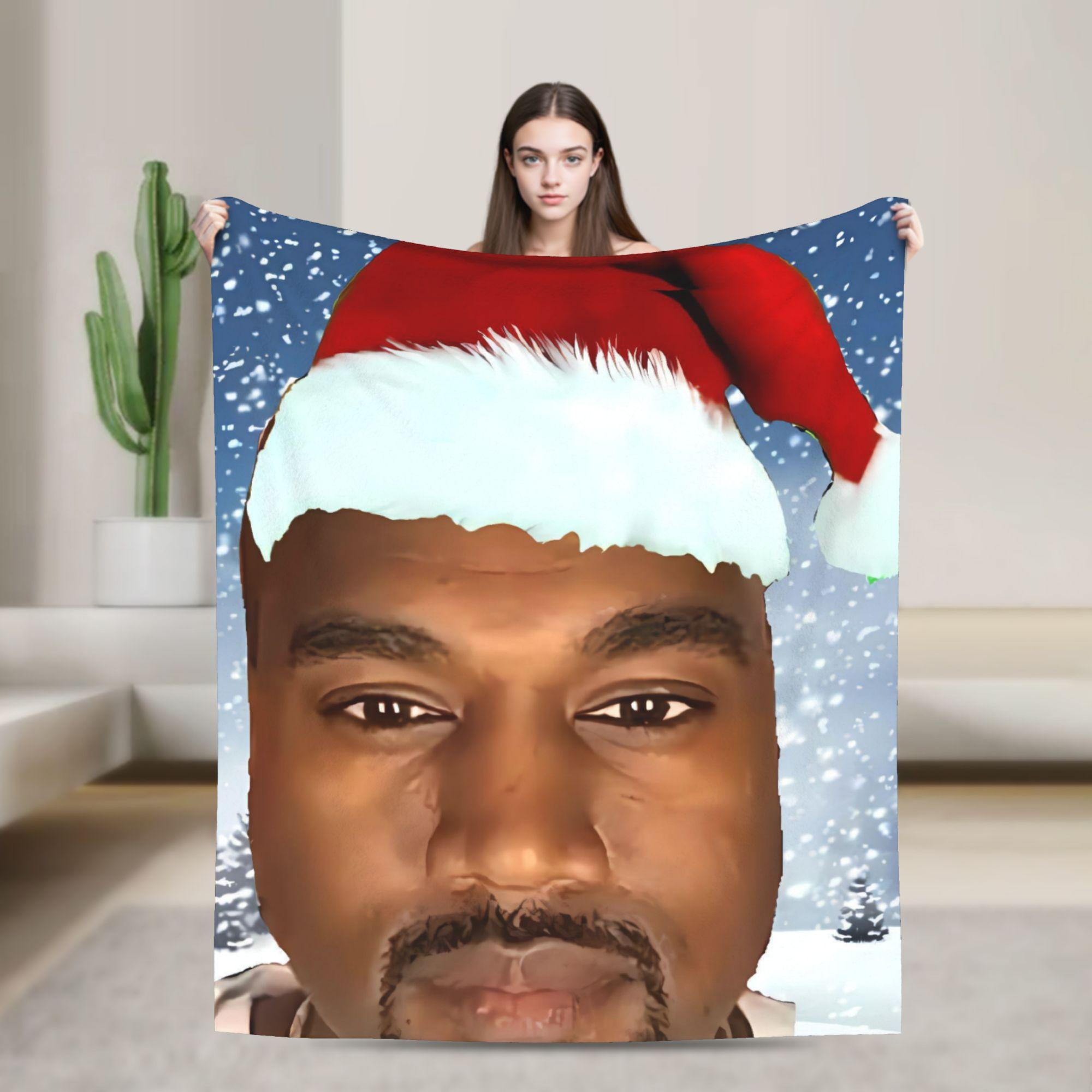 

Kanye Meme Xmas Blankets Quality Super Soft Throw Blanket Winter Kids Home Decor Print Bedspread 75cmx90cm чорний