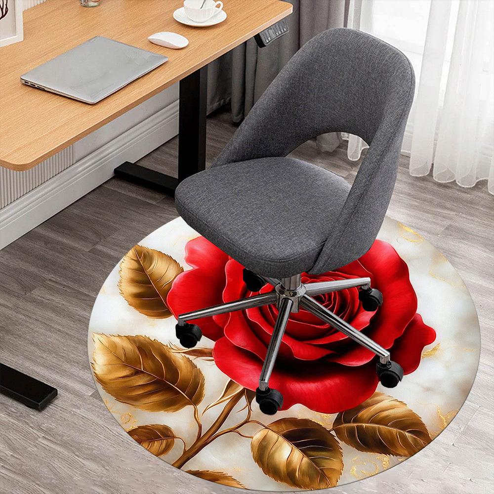 

1PC rose gold Office Round Area Rug, Under Office Chairs Bedroom Living Room Home Decor, Carpet for Office -1110067 80cm by 80cm