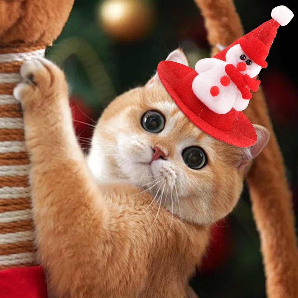 Christmas Pet Hat Funny Festive Warm Headwear Pet Festive Outfit Winter Hat For Celebration Party Winter Event Photoshoot