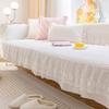 Off-white Cotton Sofa Cushion Fixed Non-slip Pure Cotton Four-season Universal Fabric Sofa Cover Cloth Towel Seat Cushion