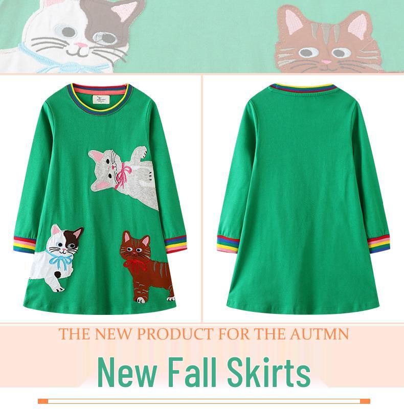 New Spring/Autumn Girls' Long Sleeve Princess Dress – European & American Style