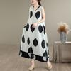 DIMANAF New 2026 Women Plus Size Summer Lady Long Dress Black Vest Sleeveless Loose Oversize Maxi Floral Print Sundress Beach Clothing