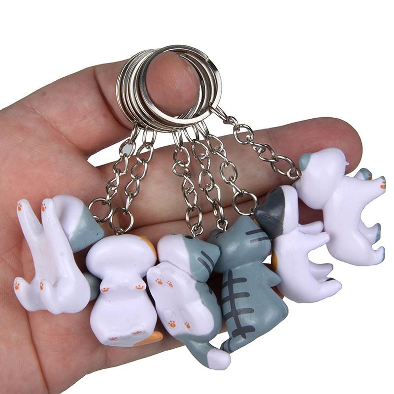 Cartoon Kittens Keychain Cure Animal Key Chain Creative Cat Pendant For Women Car Keyring Purse Bag Accessories Gifts