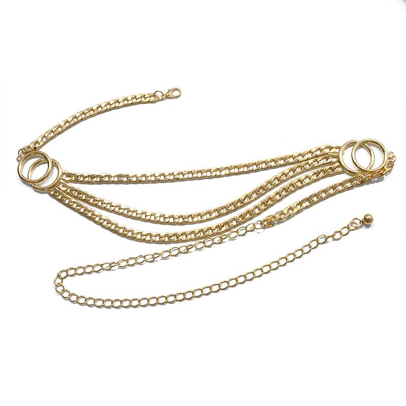 Metal waist chain - unique belt - punk hip hop rock versatile nightclub accessory - body chain for women 120cm золотой