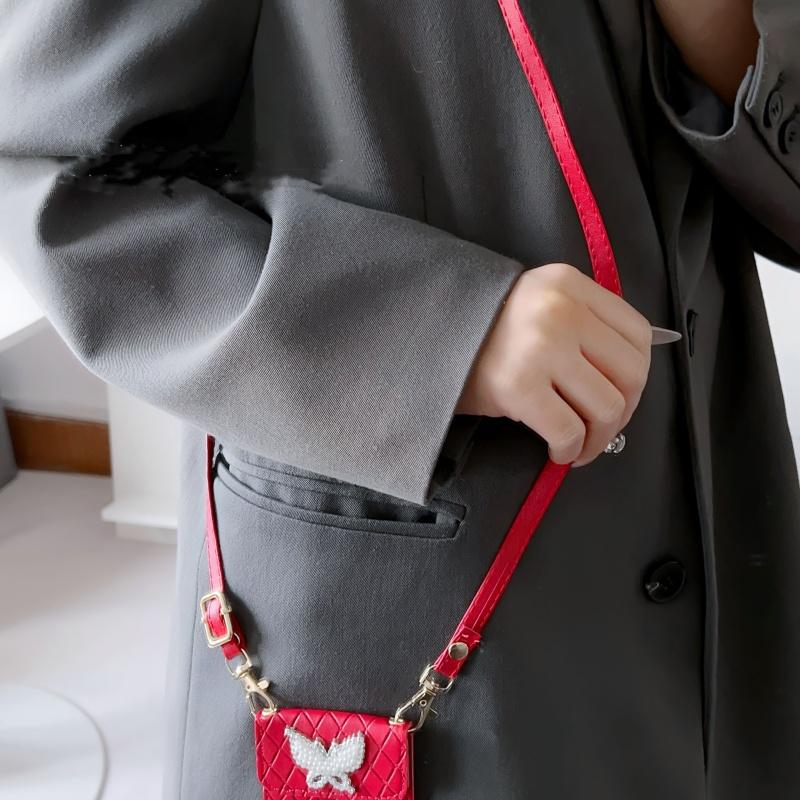 Luxury PU Leather Crossbody Necklace Phone Strap Long Lanyard String Belt for Mobile Phone Case Casing Case Bag Wallet Accessory