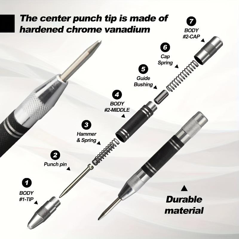 Automatic Center Punch Center Hole Punch Machinists Carpenters Tool Wood Press Dent Marker Woodwork Tool Drill Bit