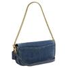 Coach 23 Removable Chain Strap Snap Closure Interior Zipper Pocket Fabric Shoulder Bag Medium Women Shoulder Bag Brass Deep-Indigo CCY20-B4YMW