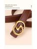 Women's Angola Red Genuine Leather Waist Belt - Fashionable, Versatile, and High-End Cowhide Accessory for Suits and Coats