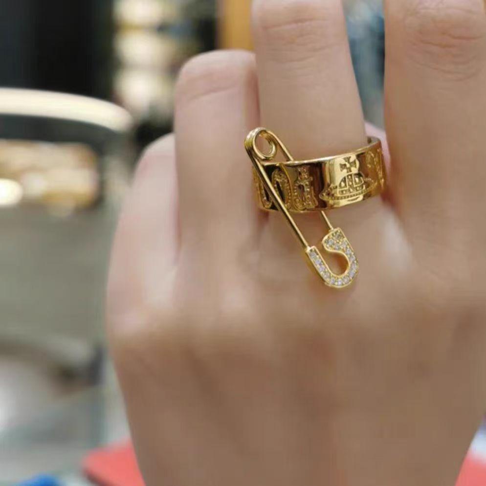 Kaiserinwitwe Cixi Voll Diamant Saturn Ring: Damen Punk Mode Statement