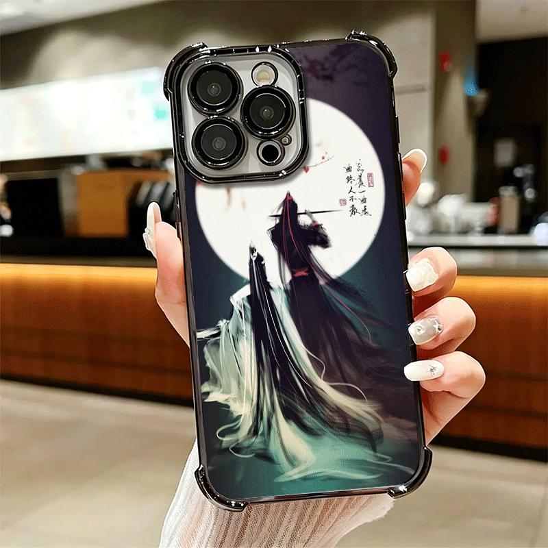 Mo Dao Zu Shi Anime Plating Phone Case For Iphone 16 17 Pro Max Air 16E 14 15 Plus 12 13 Mini Anti-Fall Airabag Cover